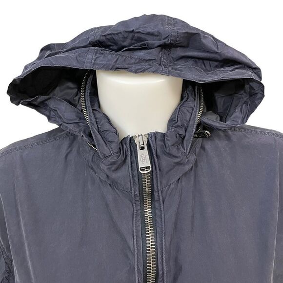 GIEVES & HAWKES WOMEN’s HOODED lightweight Silk basic jacket navy sz medium - Picture 4 of 13